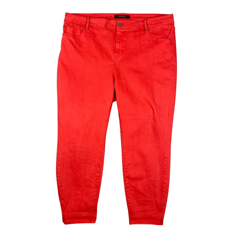 Liverpool‎ Los Angeles The Crop Red Denim Skinny Jeans Womens Plus Size 22W